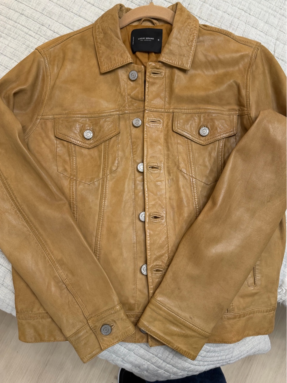 Lucky Brand Women’s Leather Trucker Jacket